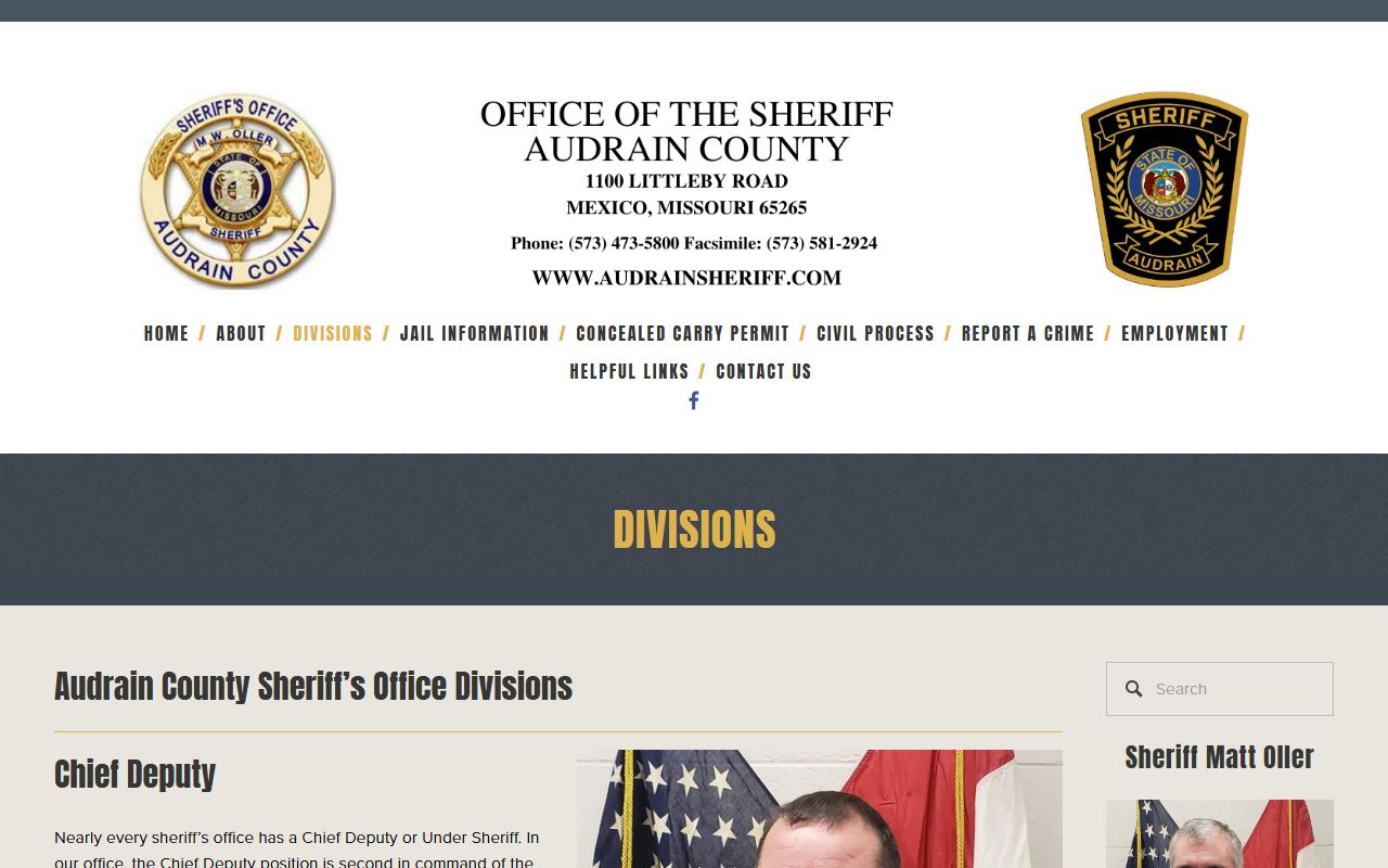 Audrain County inmate population Jail Division booking and daily population information